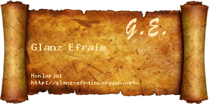 Glanz Efraim névjegykártya